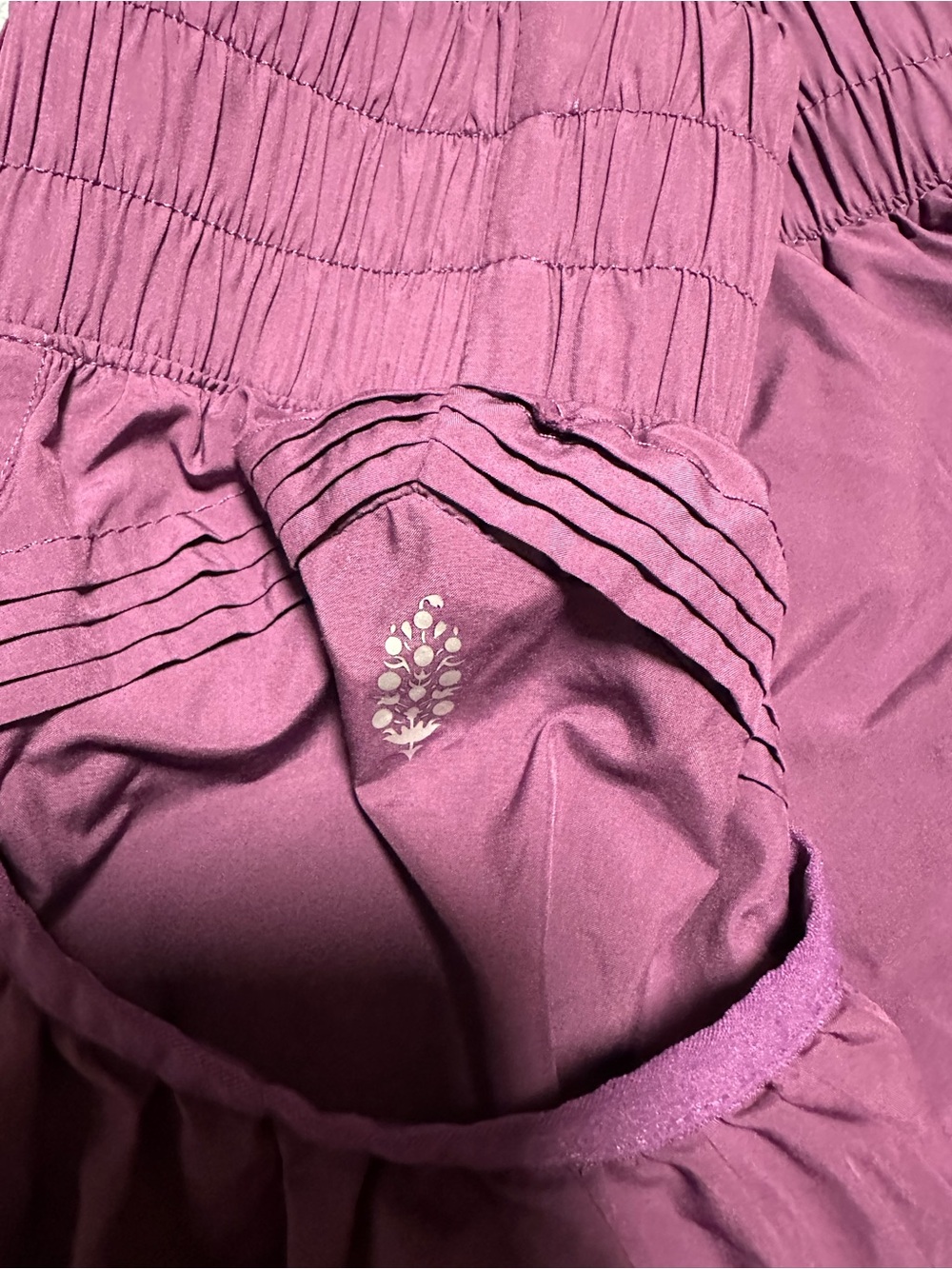 Free People Women's Wine Athletic Shorts with High Waist - Picture 7 of 10